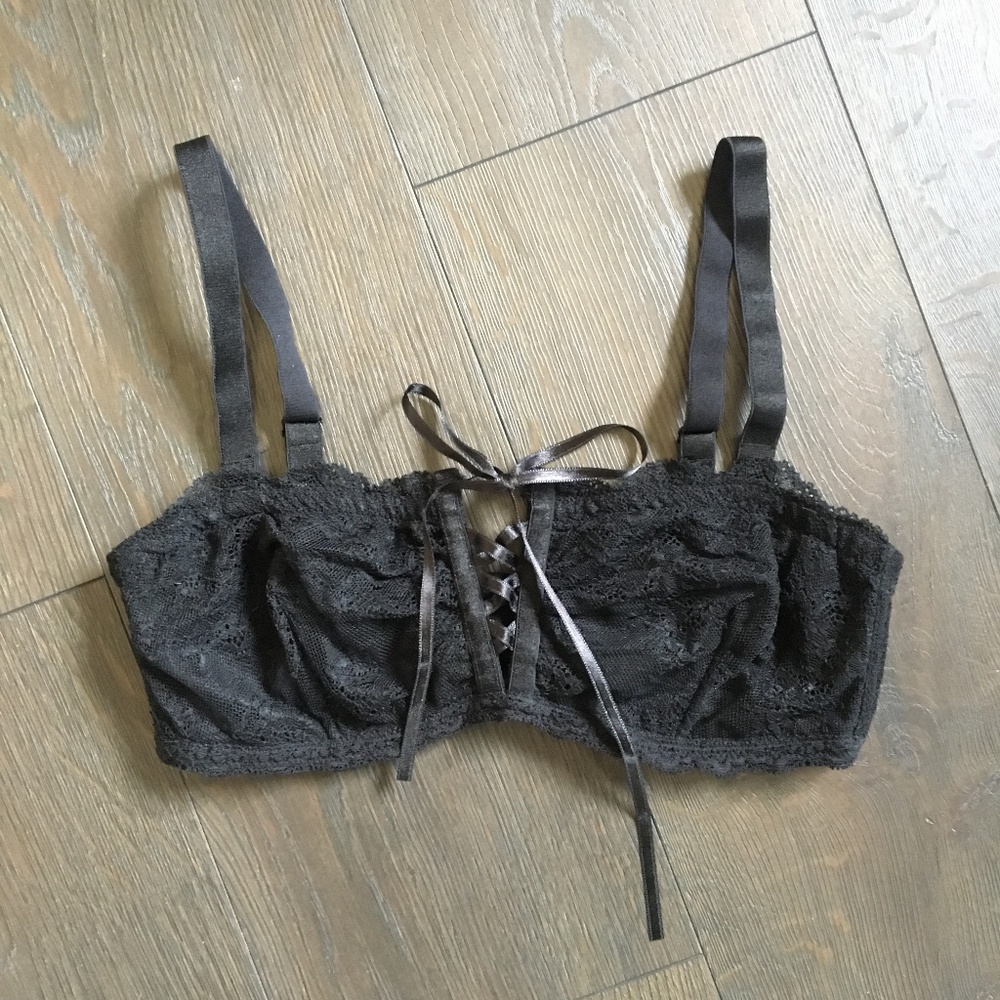 NEW Lace-up Unlined Underwire Bra Bralette